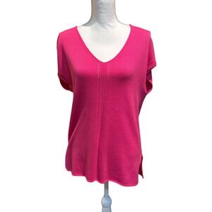 Tommy Bahama Women's Size Small Pink Knit Tunic Top Cotton Beach Vacation V-neck